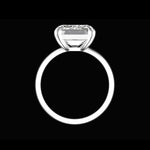 Emerald cut lab diamond ring with double claw prong white gold band
