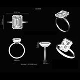 Modern emerald cut solitaire engagement ring with large center stone
