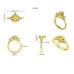 Trilogy champagne moissanite engagement ring with trillion side stones
