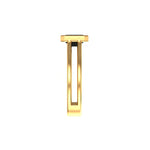 Side view highlighting raised bezel setting and open cathedral gallery.