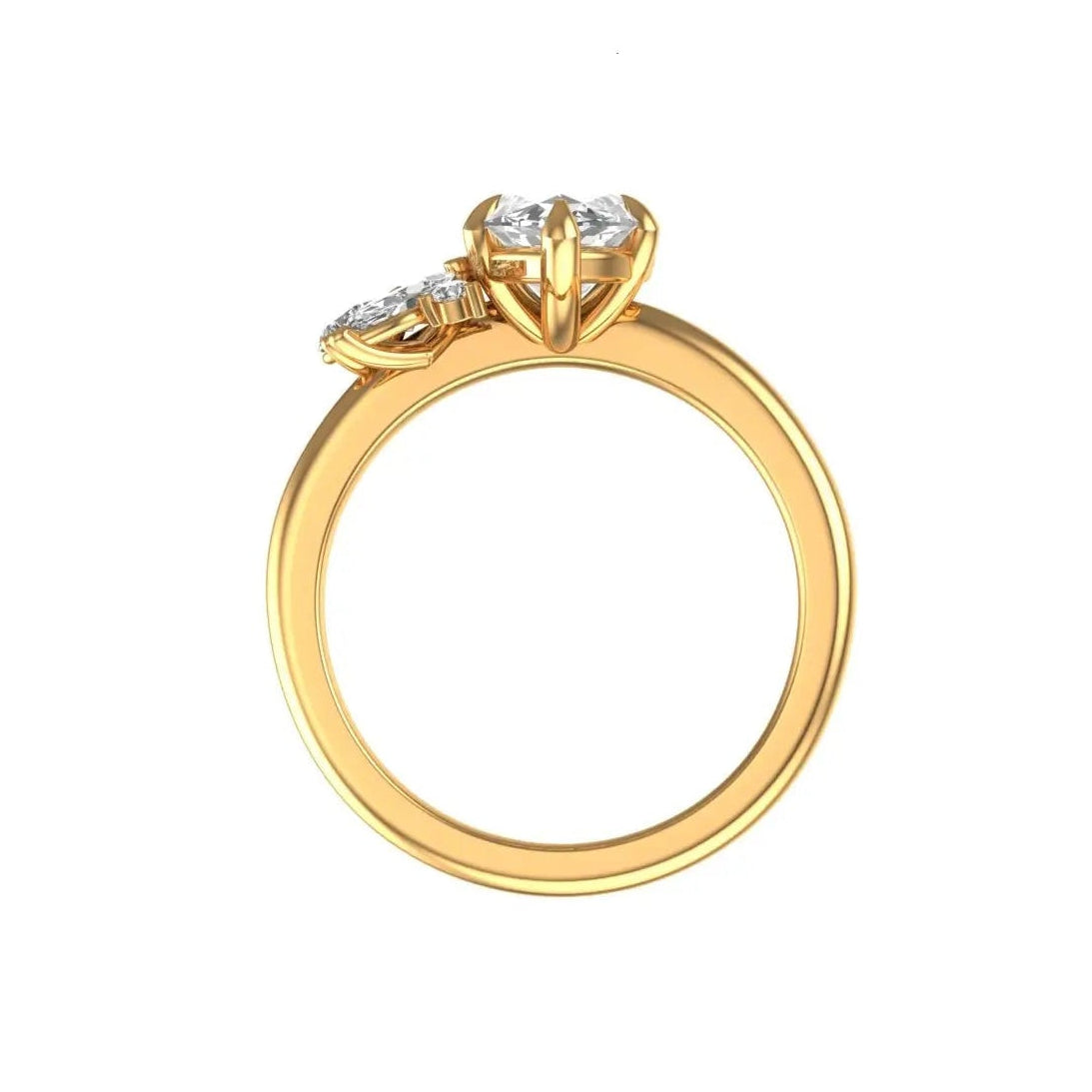 Floral inspired marquise diamond engagement ring