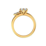 Floral inspired marquise diamond engagement ring