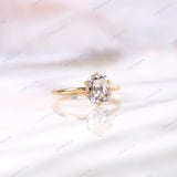 Side profile of elongated cushion solitaire 6 prong ring