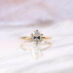 Elongated cushion old mine cut moissanite solitaire ring front view