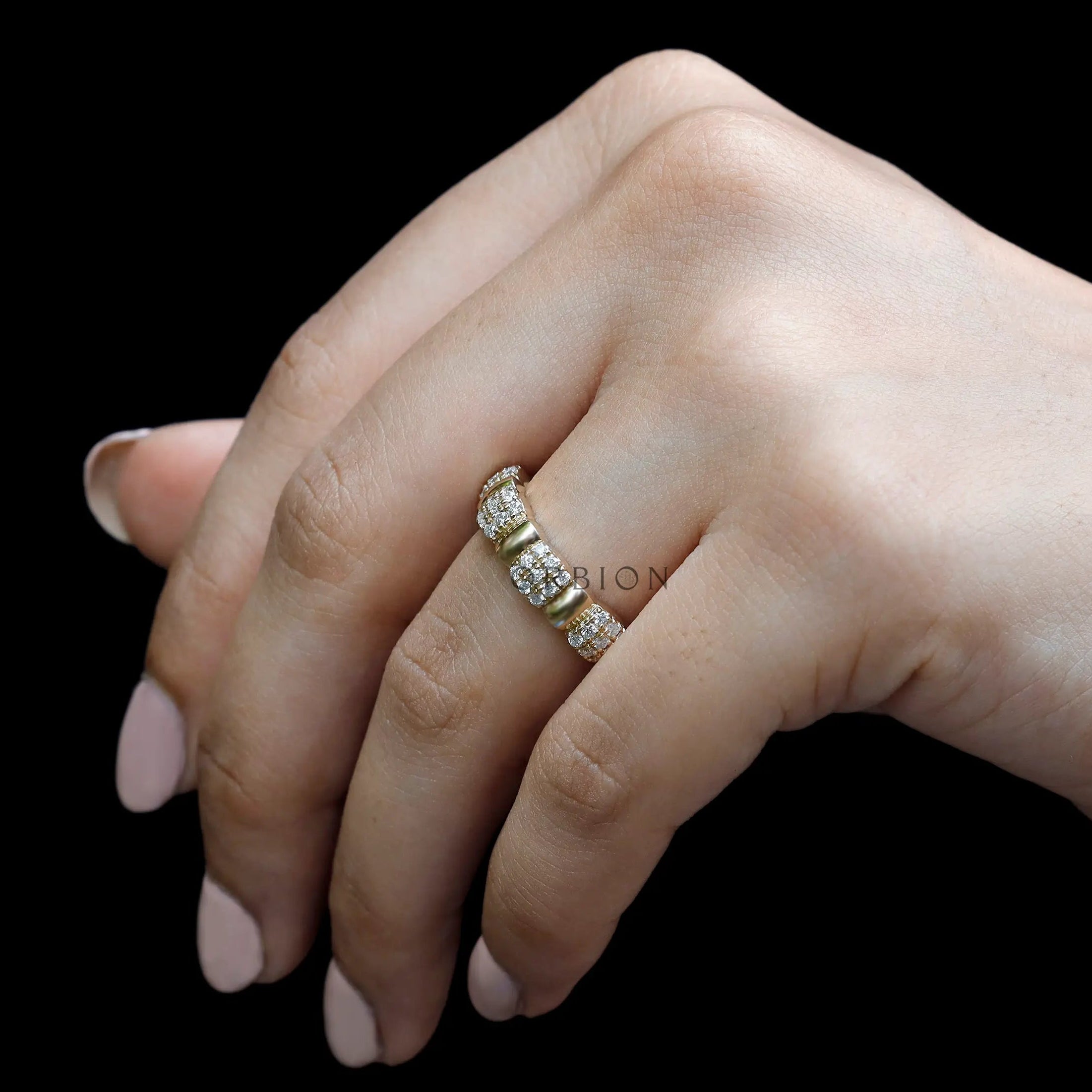 Unique bridal stackable diamond band