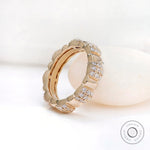 Stackable full eternity diamond ring in yellow gold
