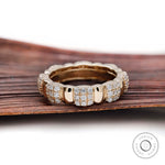 Close up of round lab diamond full eternity setting