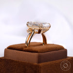 Elegant yellow gold engagement ring set with matching band