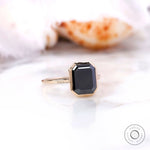 Bezel setting black moissanite ring profile