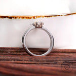 White gold bridal ring set with cushion moissanite
