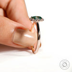 Oval halo moissanite ring rose gold fine jewelry shot