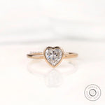 Heart shape lab diamond solitaire ring top view