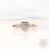 Heart shape lab diamond solitaire ring top view