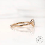 Yellow gold heart solitaire ring side profile