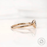 Yellow gold heart solitaire ring side profile