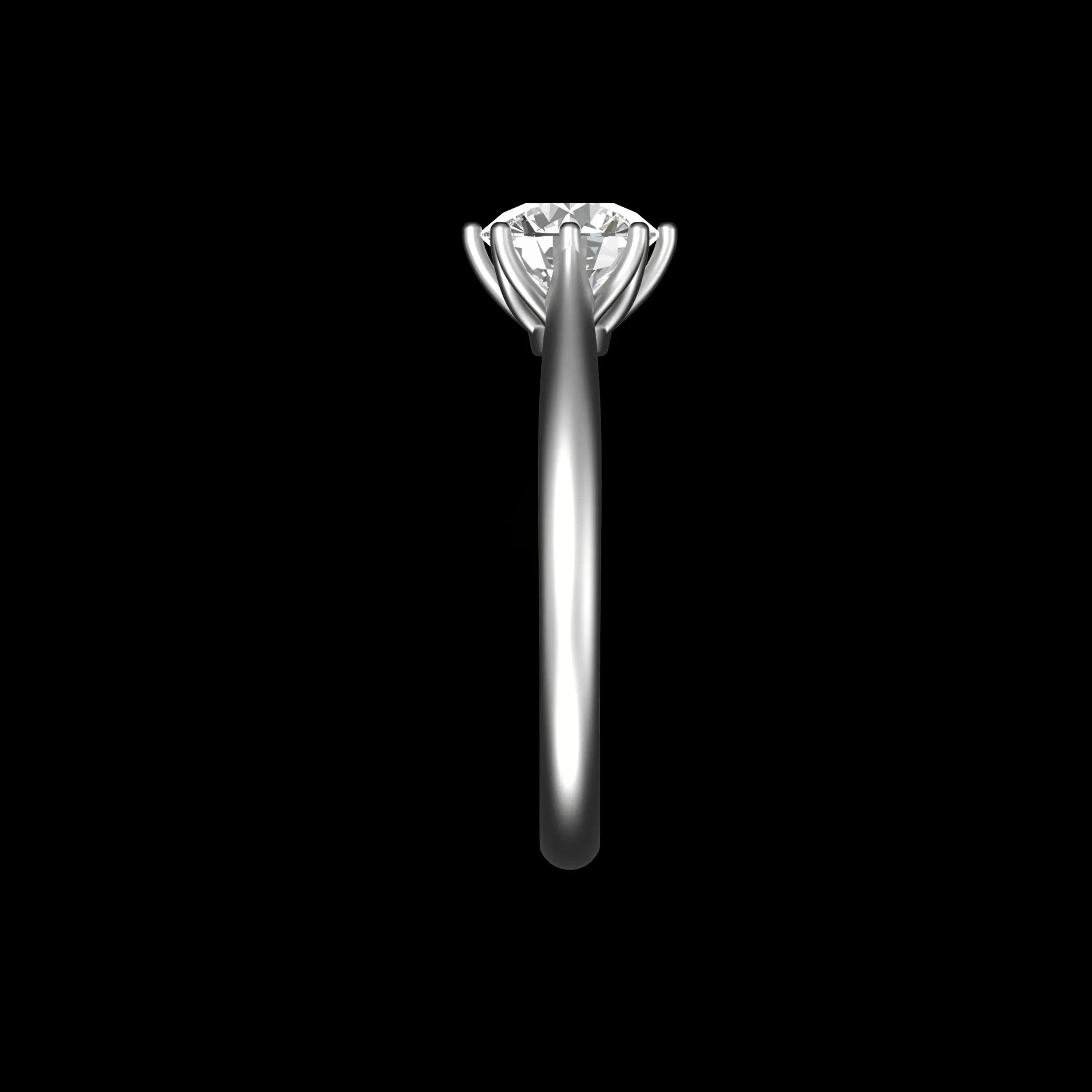 Side view of slim band and flower petal tulip basket.