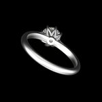 Underside gallery showing floral petal basket detail in white gold.