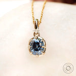 Front view old mine cut moissanite pendant yellow gold