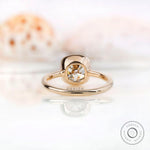 Under-gallery view of cushion moissanite ring setting