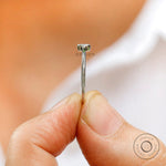 Thin band oval stackable dainty ring 