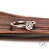 Solitaire Diamond Engagement Ring, 1 Carat Round Elongated Old European Cut Lab Grown Diamond 10/14/18k, Ethical Diamond Jewelry