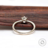 Solitaire Diamond Engagement Ring, 1 Carat Round Elongated Old European Cut Lab Grown Diamond 10/14/18k, Ethical Diamond Jewelry