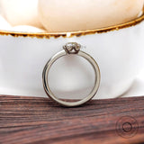 Solitaire Diamond Engagement Ring, 1 Carat Round Elongated Old European Cut Lab Grown Diamond 10/14/18k, Ethical Diamond Jewelry