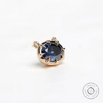 East west old mine cut blue moissanite pendant close up