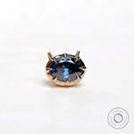 Georgian style oval deep blue moissanite pendant in 10K yellow gold