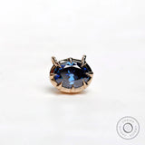 Georgian style oval deep blue moissanite pendant in 10K yellow gold