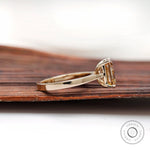 Bold champagne moissanite solitaire ring polished band