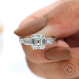 Close up old mine asscher moissanite step cut facets
