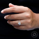 14k Rose Gold Heart Shaped Halo Moissanite Ring 