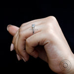 Macro view of mixed shape moissanite detailing