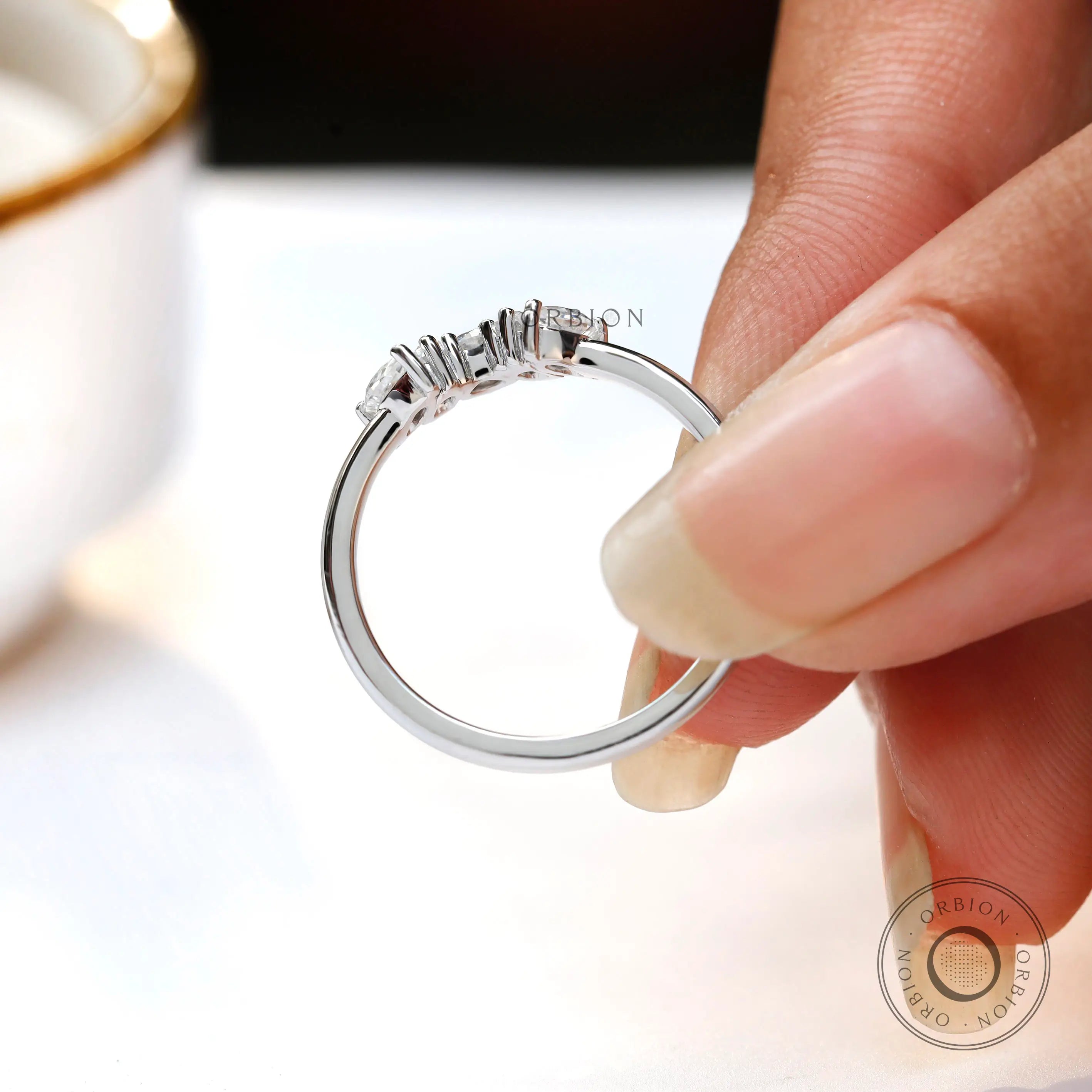 On-hand view showing curved band proportions
