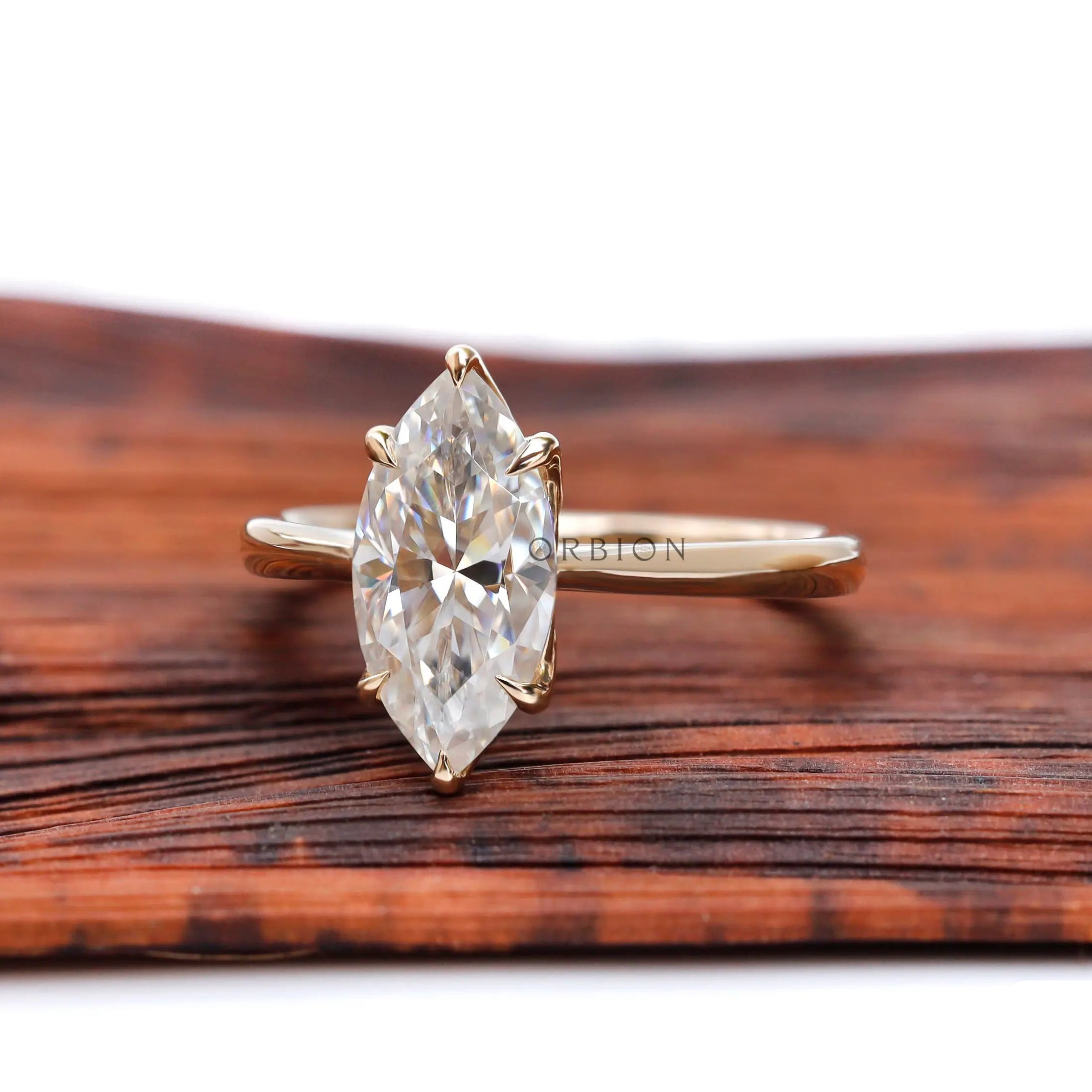 Marquise cut moissanite ring elegant solitaire style