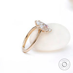 Minimal marquise cut engagement ring glossy finish