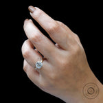 High polish two tone gold moissanite ring