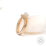 Marquise moissanite ring set handcrafted in yellow gold