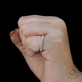 Everyday twisted white gold band ring