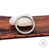 Minimalist white gold rope ring 3 mm wide