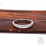 3 mm wide rope band in 14K white gold