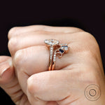Rose gold vintage inspired engagement ring set