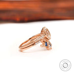 Antique style moissanite ring set with milgrain detailing