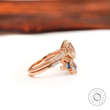 Antique style moissanite ring set with milgrain detailing
