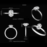Statement oval solitaire ring white gold