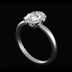 Old mine cut oval lab diamond vintage inspired solitaire ring