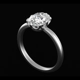 Old mine cut oval lab diamond vintage inspired solitaire ring