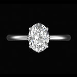 Vintage inspired 8 prong oval engagement ring in white gold