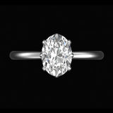 Vintage inspired 8 prong oval engagement ring in white gold